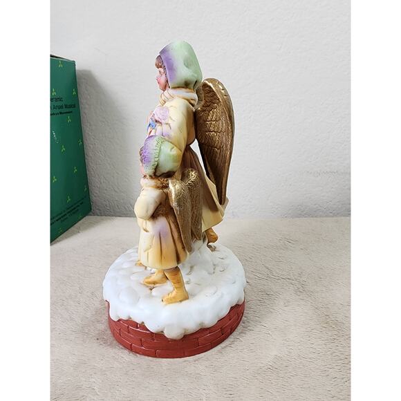 Christmas Victorian Angel Musical Ceramic Sankyo Movement w/ Box Vintage Tested - Picture 7 of 16